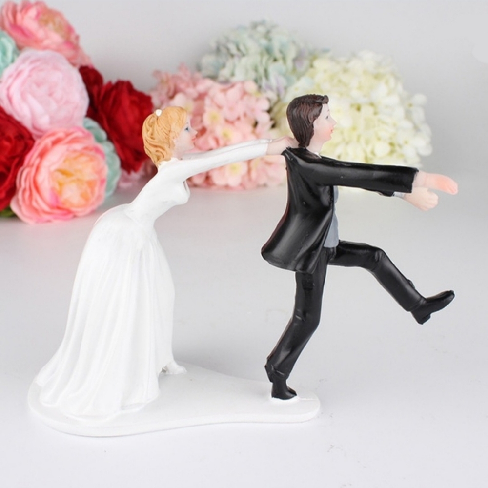 Cake Topper Bride and Groom Couple Figurine Decor Topper For Wedding Party